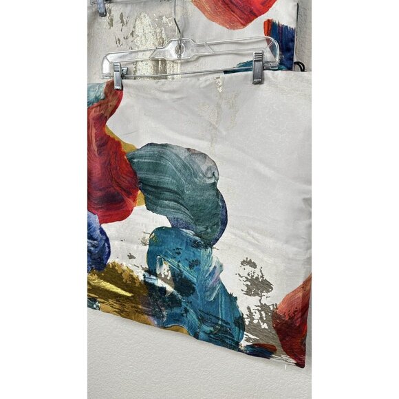 West Elm Set Of 2 Pillow Covers Shams Abstract Watercolor Silver Metallic  NWT - Picture 4 of 11
